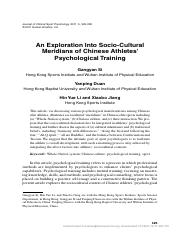 1932927 X Journal Of Clinical Sport Psychology Psychological