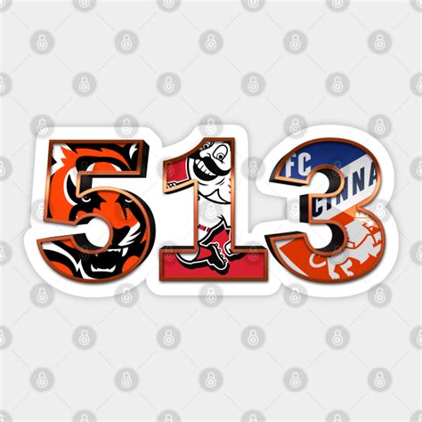 513 Area Code Cincinnati Sports Sports Cincinnati Sticker Teepublic