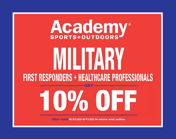 Academy Sports Coupon For Military First Responders And Healthcare
