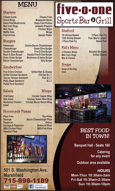 Art Of The Menu Real Sports Bar Grill