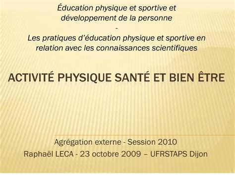 Bien Tre Et Activit Physique Bien Tre Et Activit Physique