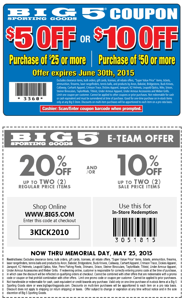 Big 5 Printable Coupon