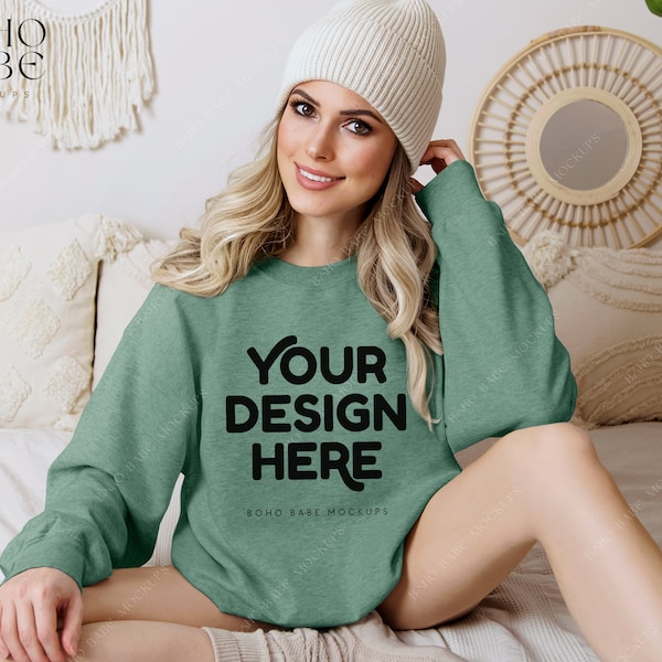 Bleached Gildan 18000 Heather Sport Dark Green Sweatshirt Etsy Bleached Gildan 18000 Heather Sport Dark Green Sweatshirt Etsy