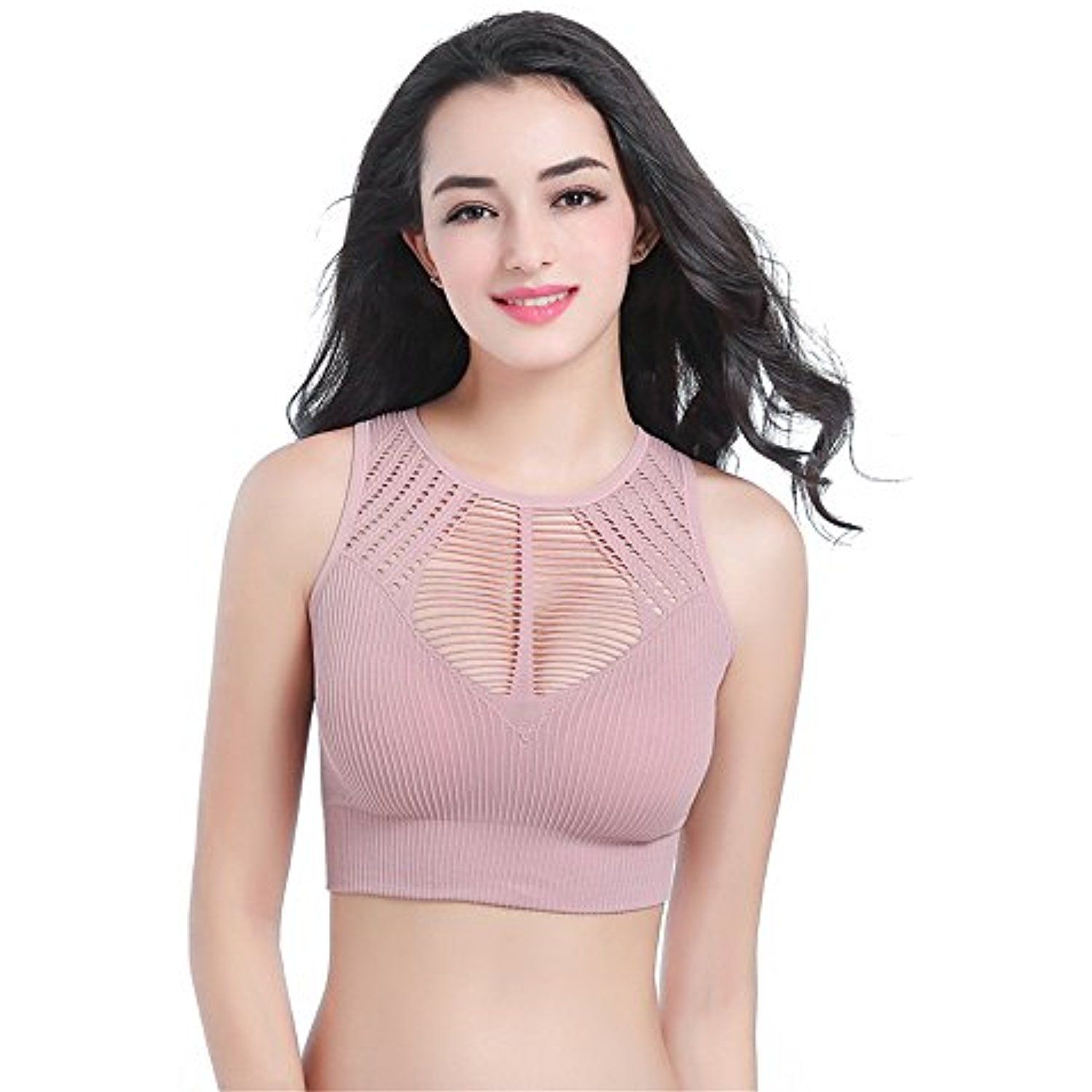 Braufactum Women Sports Bra High Neck Mesh Seamless Yoga Bras Visit Braufactum Women Sports Bra High Neck Mesh Seamless Yoga Bras Visit