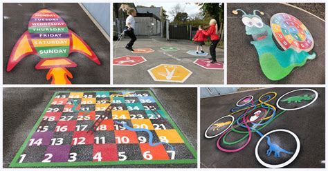 Bright Outdoor Playground Markings Fun Affordable