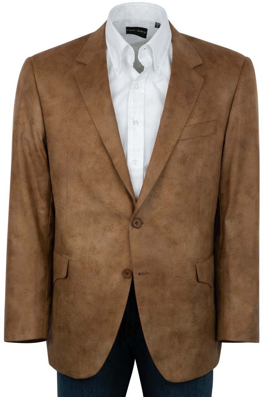 Coppley Tan Leather Micro Fiber Western Sport Coat Pinto Ranch