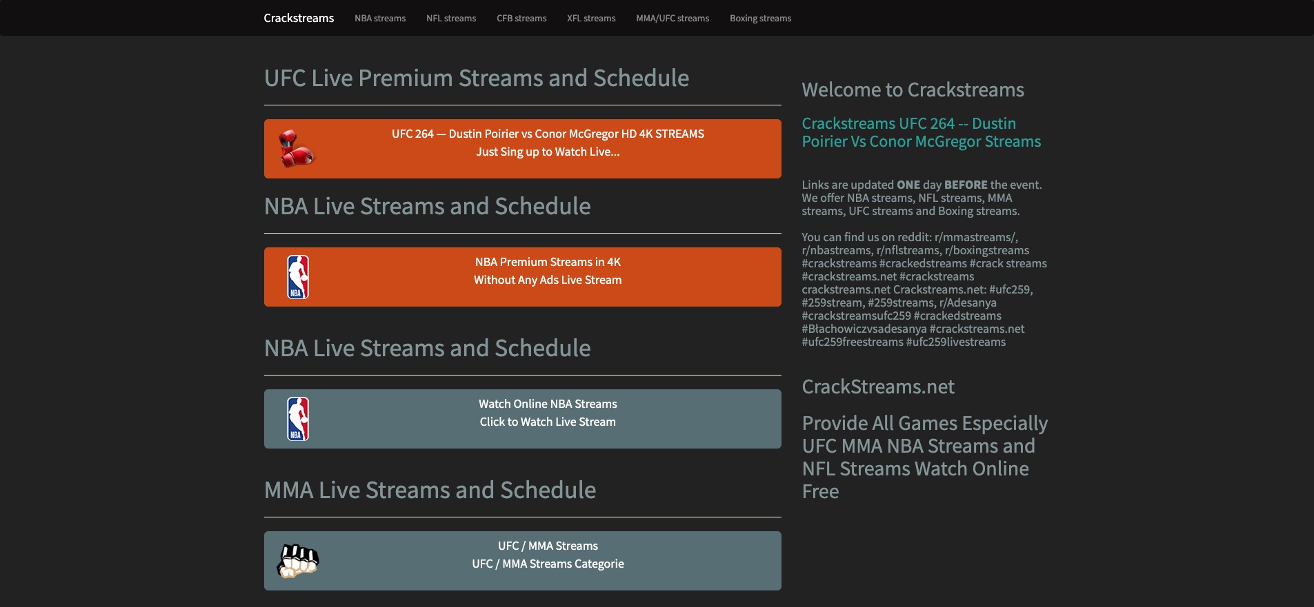 Crackstreams Best Free Sports Streaming Site