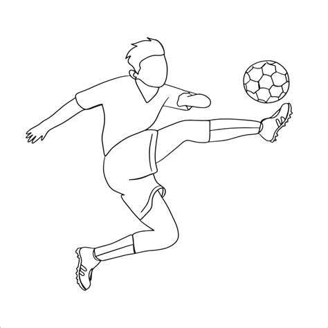 Download The Football Line Art Sport Sketch Soccer Outline Drawing