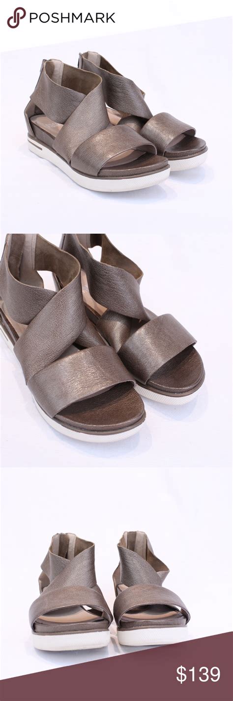 Eileen Fisher Sport Wide Strap Sandals In Gold Bronze Lyst