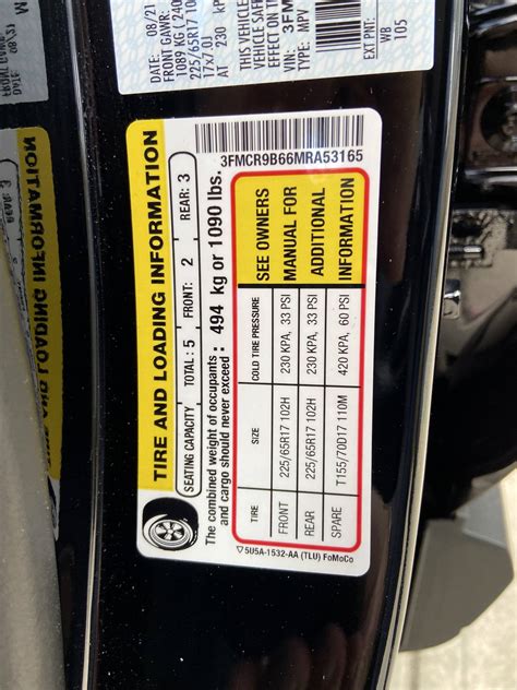 Ford Bronco Sport Optimal Tire Pressure Guide