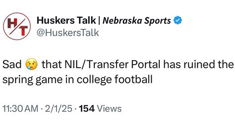 Huskers Talk Nebraska Sports Sad That Nil Transfer Portal Has