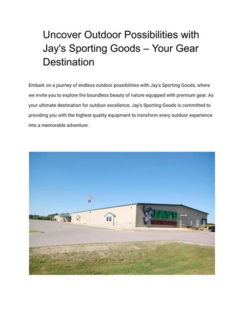 Jay S Sporting Goods Your Ultimate Outdoor Gear Destination