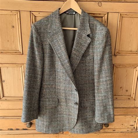 John Alexander Black Blue Red Cream Sport Coat Mens 4 Gem