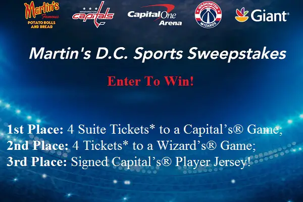 Martin S Sports Sweepstakes Win Free Capital S Game Tickets A Signed