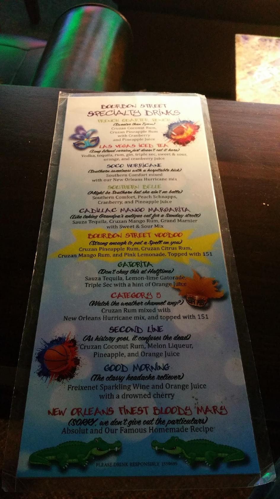 Menu At Bourbon Street Sports Bar North Las Vegas E Craig Rd Menu At Bourbon Street Sports Bar North Las Vegas E Craig Rd