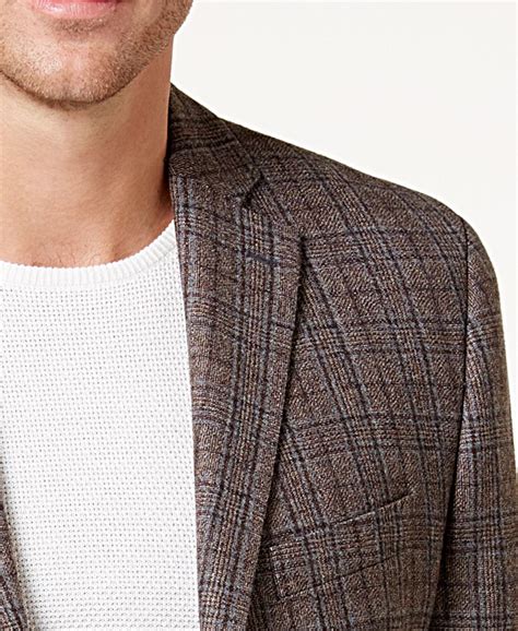 Michael Kors Michael Kors Men S Classic Fit Brown Plaid Sport Coat