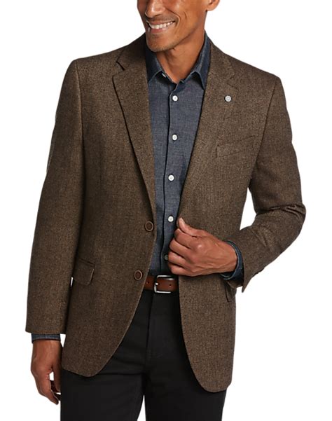 Nautica Modern Fit Sport Coat Brown Herringbone Tweed Men S Sport