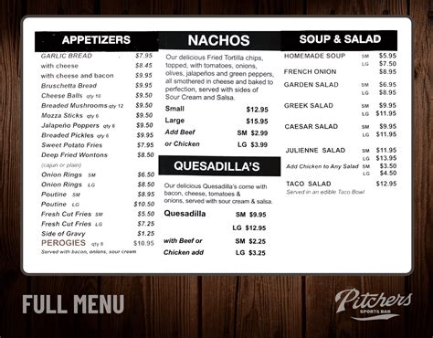 Pitchersports Bar Your Game Day Grub Guide Full Menu Unveiled