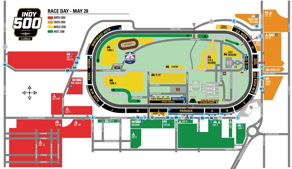 Printable Ims Map For Indy 500 Guide To Indianapolis Motor Speedway