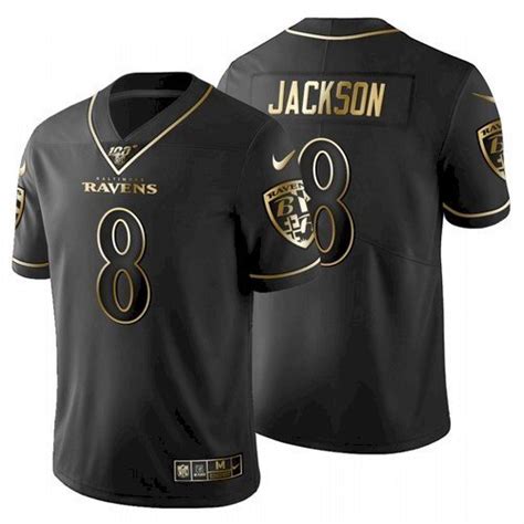 Ravens Lamar Jackson All Black Golden Edition Jersey Us Sports Nation