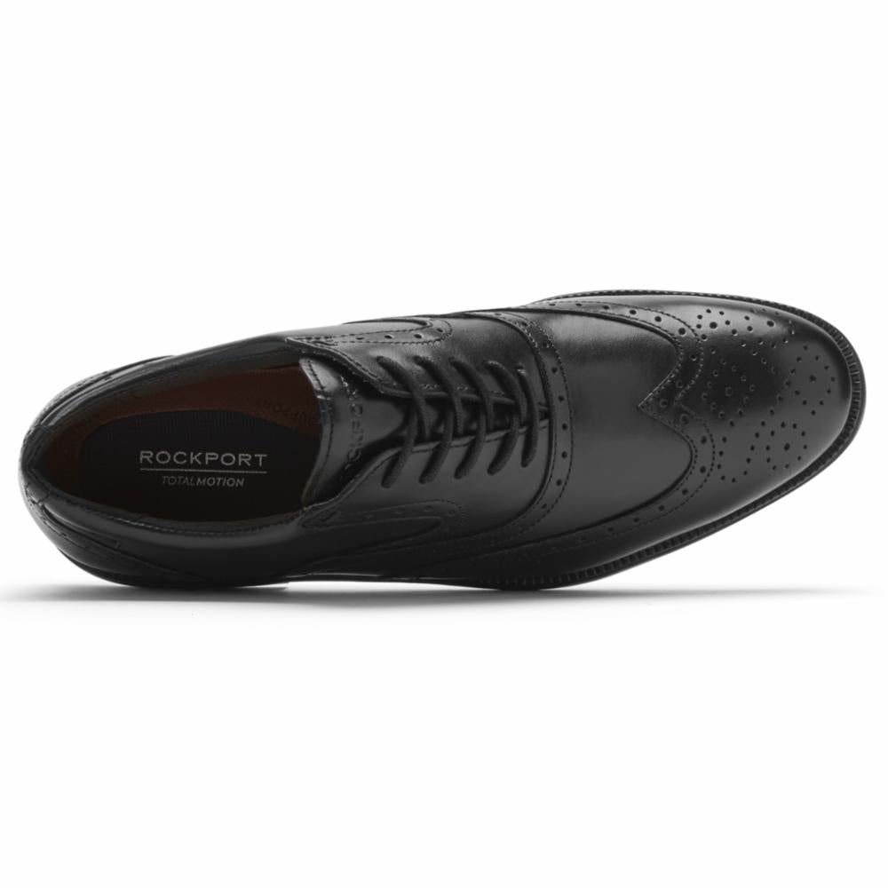 Rockport Total Motion Sports Dress Wing Tip Black Leather Men S Shoes