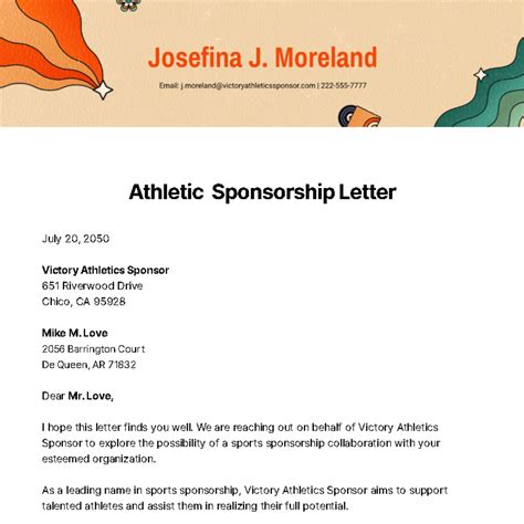 Sample Athletic Sponsorship Letter Sponsorship Letter Donation