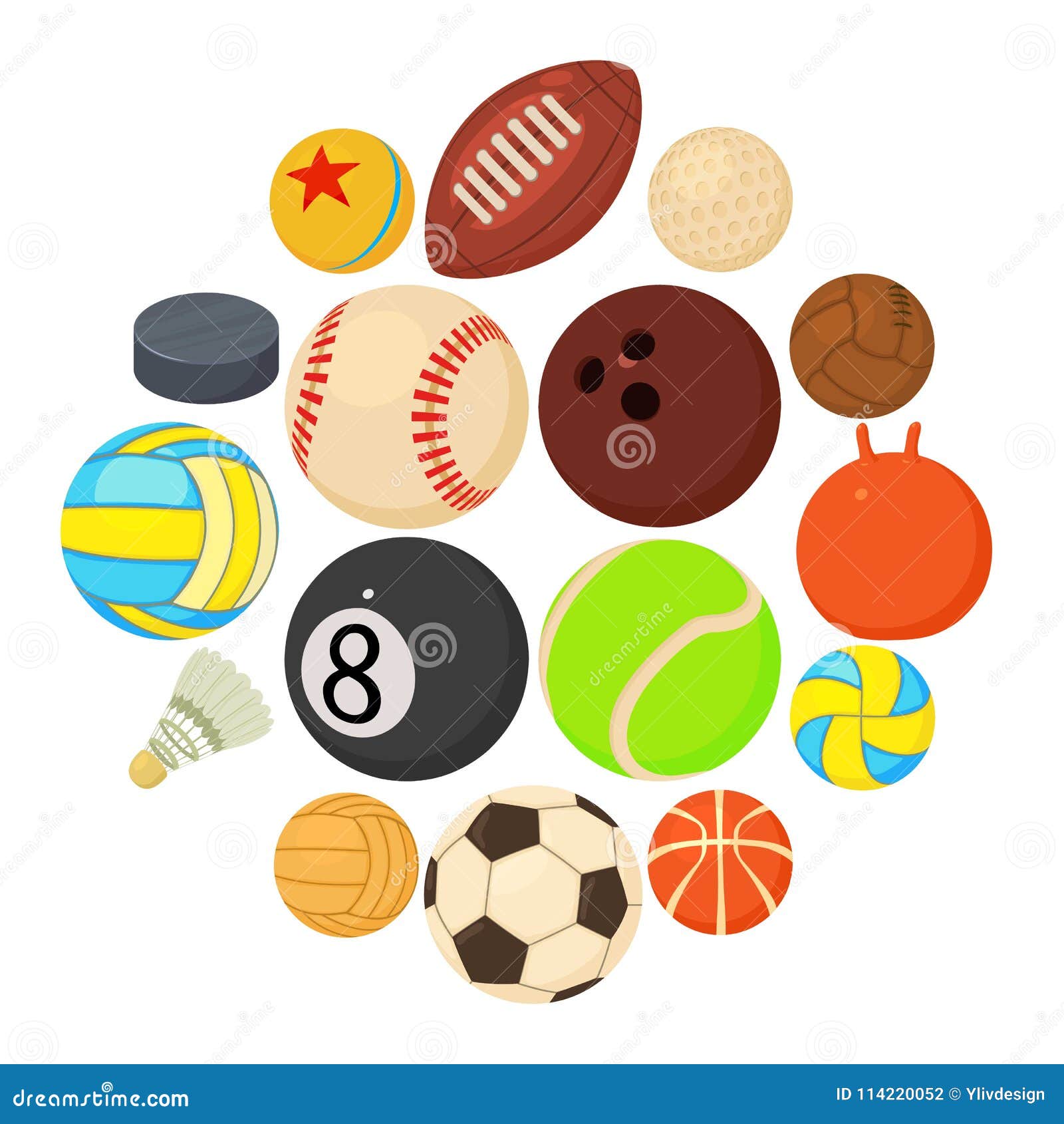 Sport Balls Icons Set Play Types Cartoon Style Vector Image Sport Balls Icons Set Play Types Cartoon Style Vector Image