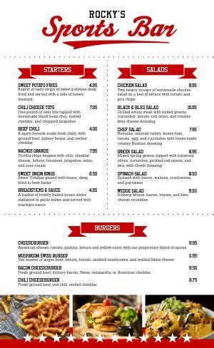 Sports Bar Menu Template Designs That Are Easy To Edit Musthavemenus
