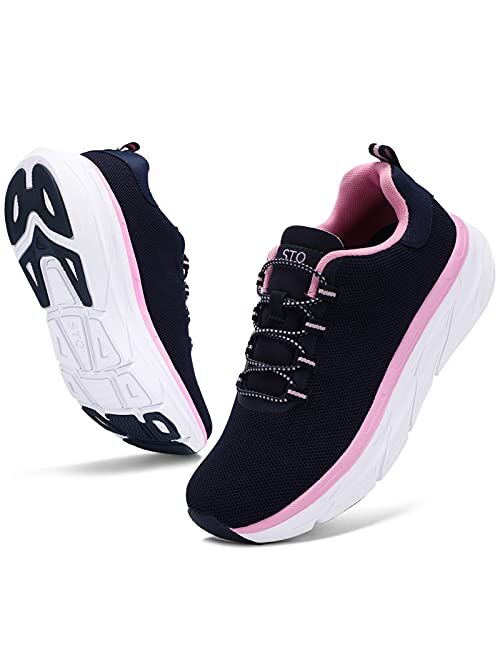 Stq Walking Shoes Women Slip On Breathable Tennis Fashion Sneakers For