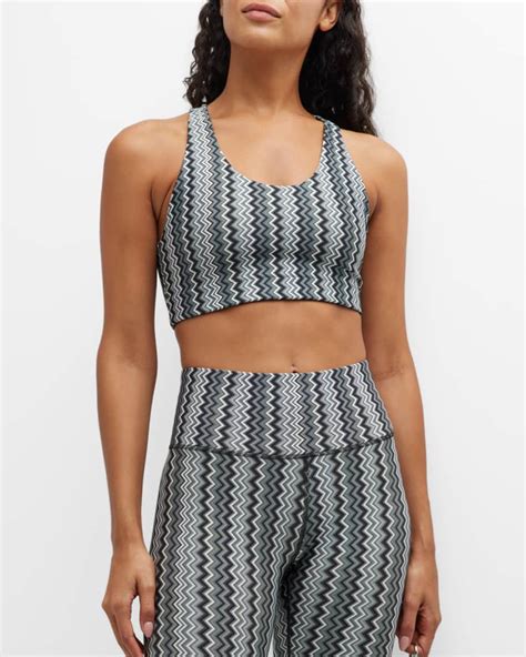 Terez Duoknit Zig Zag Print Coordinating Racerback Sport Bra Dillard S