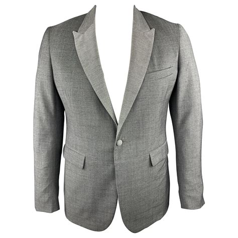 Tom Ford 42 Regular Grey Nailhead Wool Silk Peak Lapel Sport Coat At Tom Ford 42 Regular Grey Nailhead Wool Silk Peak Lapel Sport Coat At