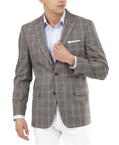 Tommy Hilfiger Brown Plaid Slim Fit Sport Coat Fitnessretro