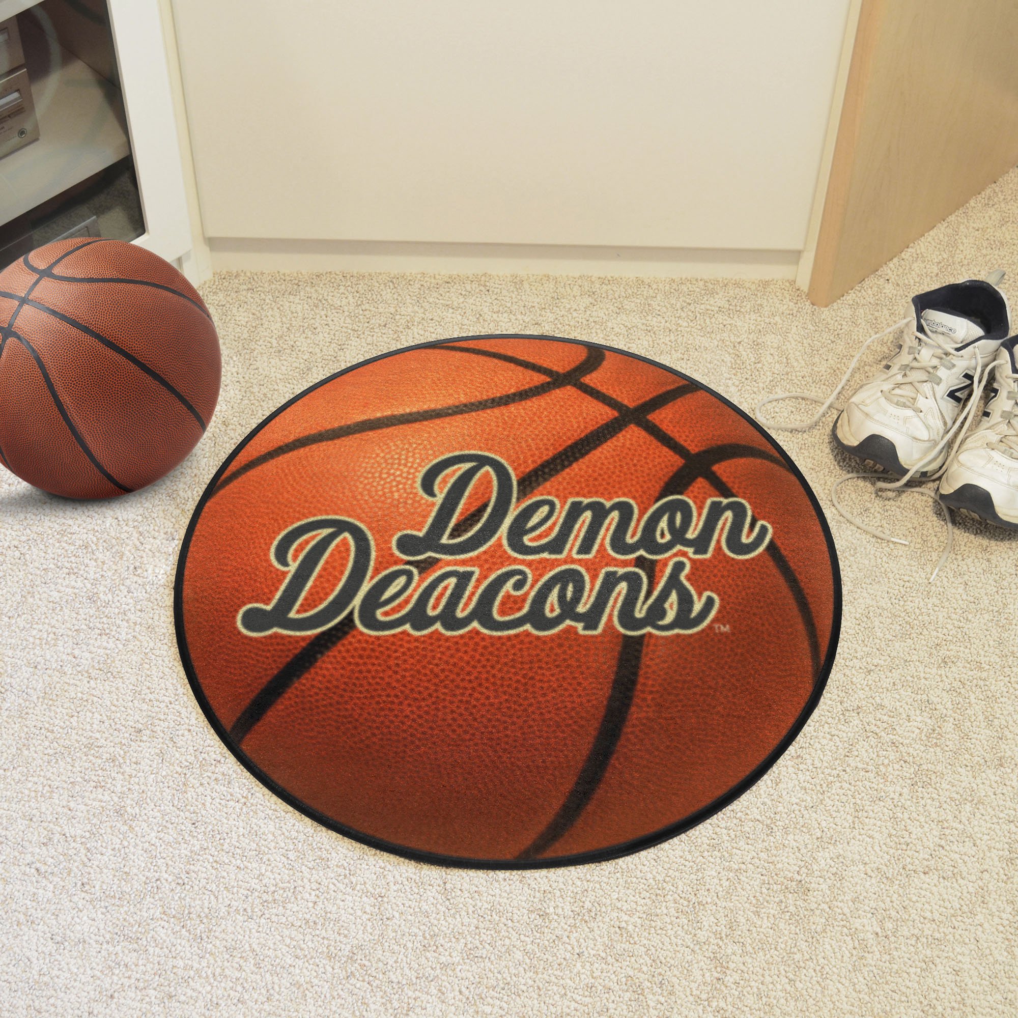 Wake Forest Demon Deacons Logo Basketball Shaped Area Rug Wake Forest Demon Deacons Logo Basketball Shaped Area Rug