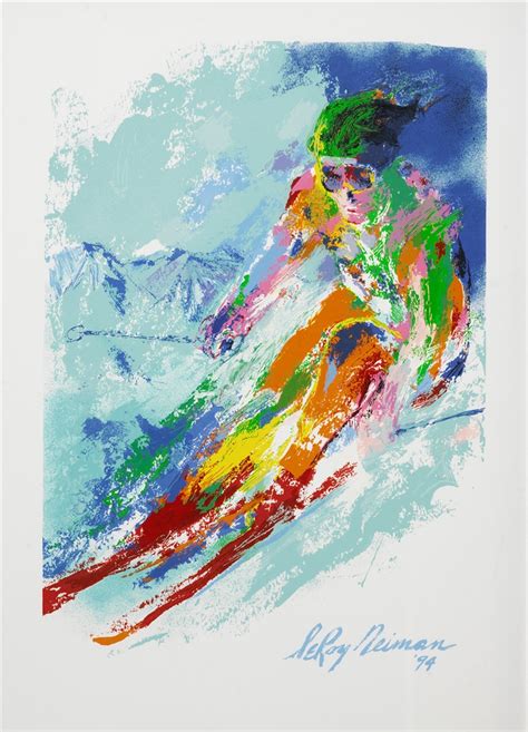 World Class Skier By Leroy Neiman Park West Gallery Expressionist